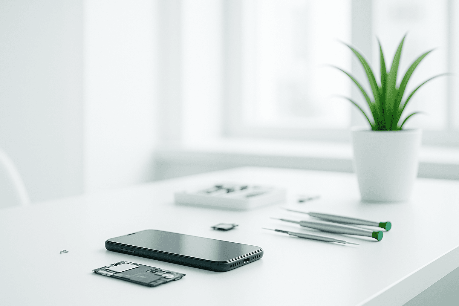 PRSPARES Contact Page - Clean Professional Office Background for Mobile Repair Parts